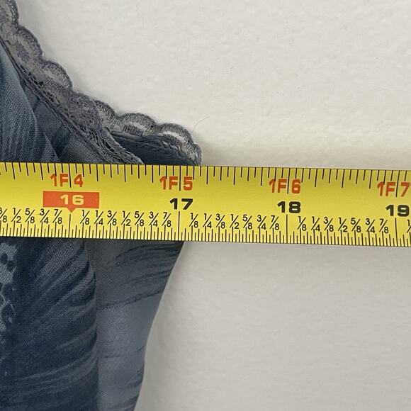 Vtg Babydoll Maxi Dress L Blue Floral Sheer Slit Sheath Fairy Y2K Romantic - Picture 8 of 9